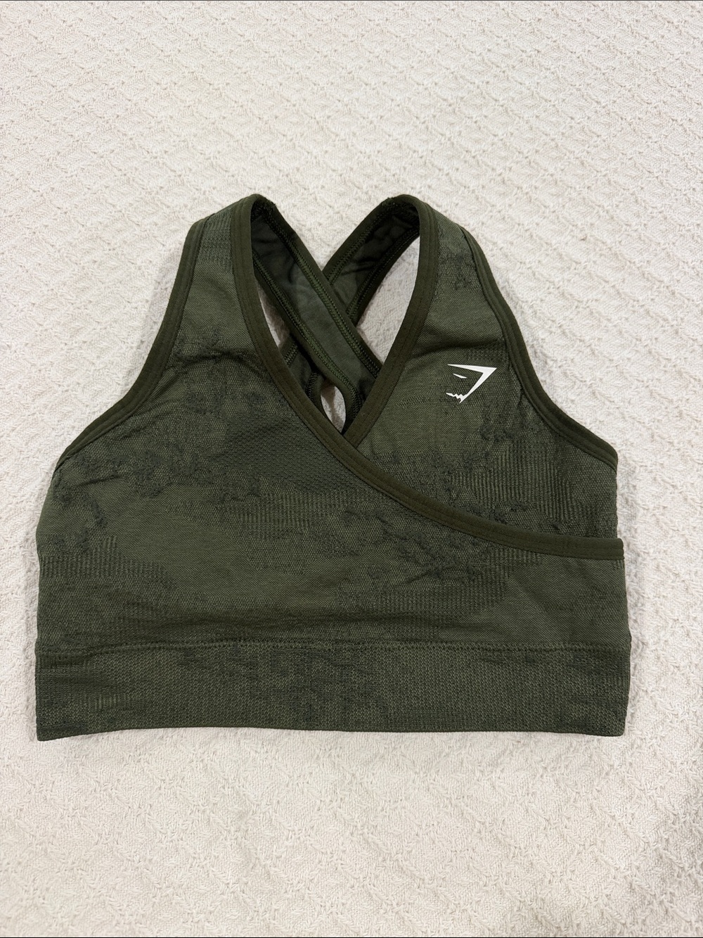 Gymshark Dark Olive Seamless Cross-Back Sports Bra